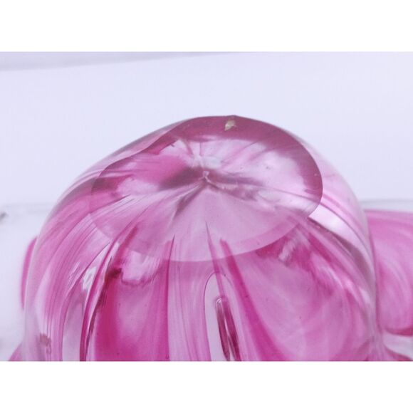 Murano Lavorazione Vintage Art Glass Pink Tulip Petal Vase / Candle Holder - Picture 9 of 10